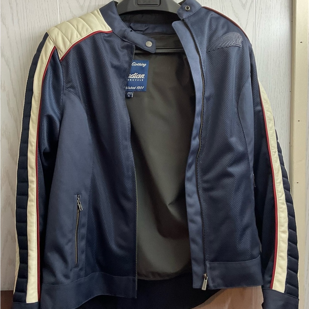 Navy and Cream Jacket INDIAN MOTORCYCLE JACKET MENS